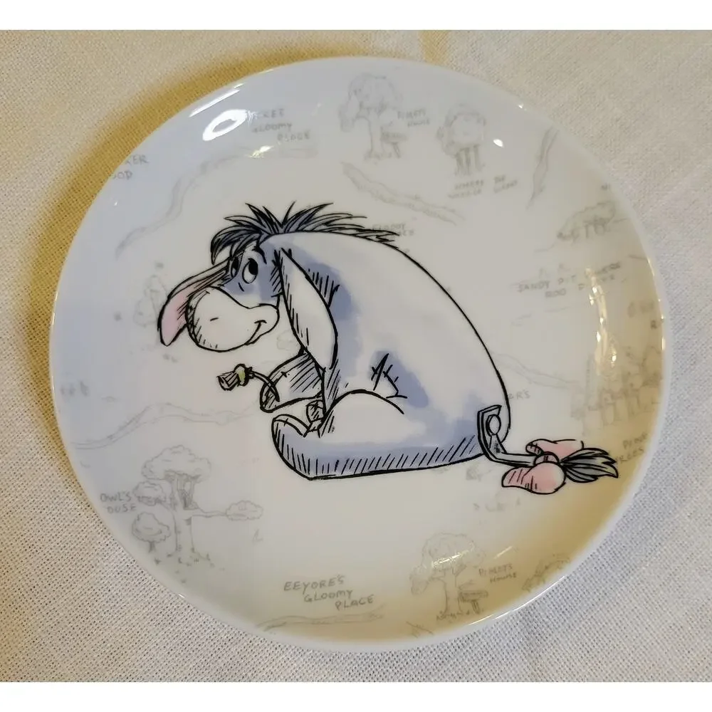Disney Zrike Classic Winnie the Pooh 100 Acre Wood Map Plates Set of 4